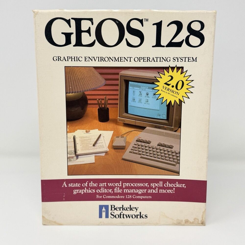 Berkeley Softworks GEOS 128 Commodore 128 Graphical Environment Complete CIB